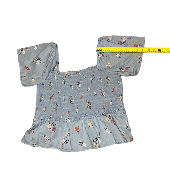 Madewell Smocked Flutter-Sleeve Top in Aloha Floral Size Large - Picture 9 of 14